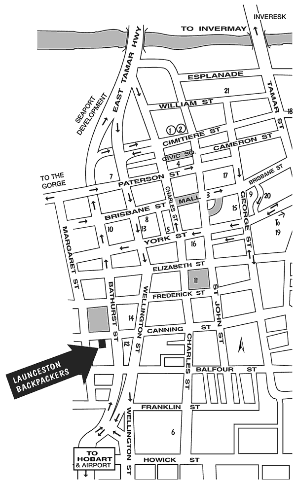 Launceston Backpackers Launceston just 5 minutes walk from the Launceston CBD